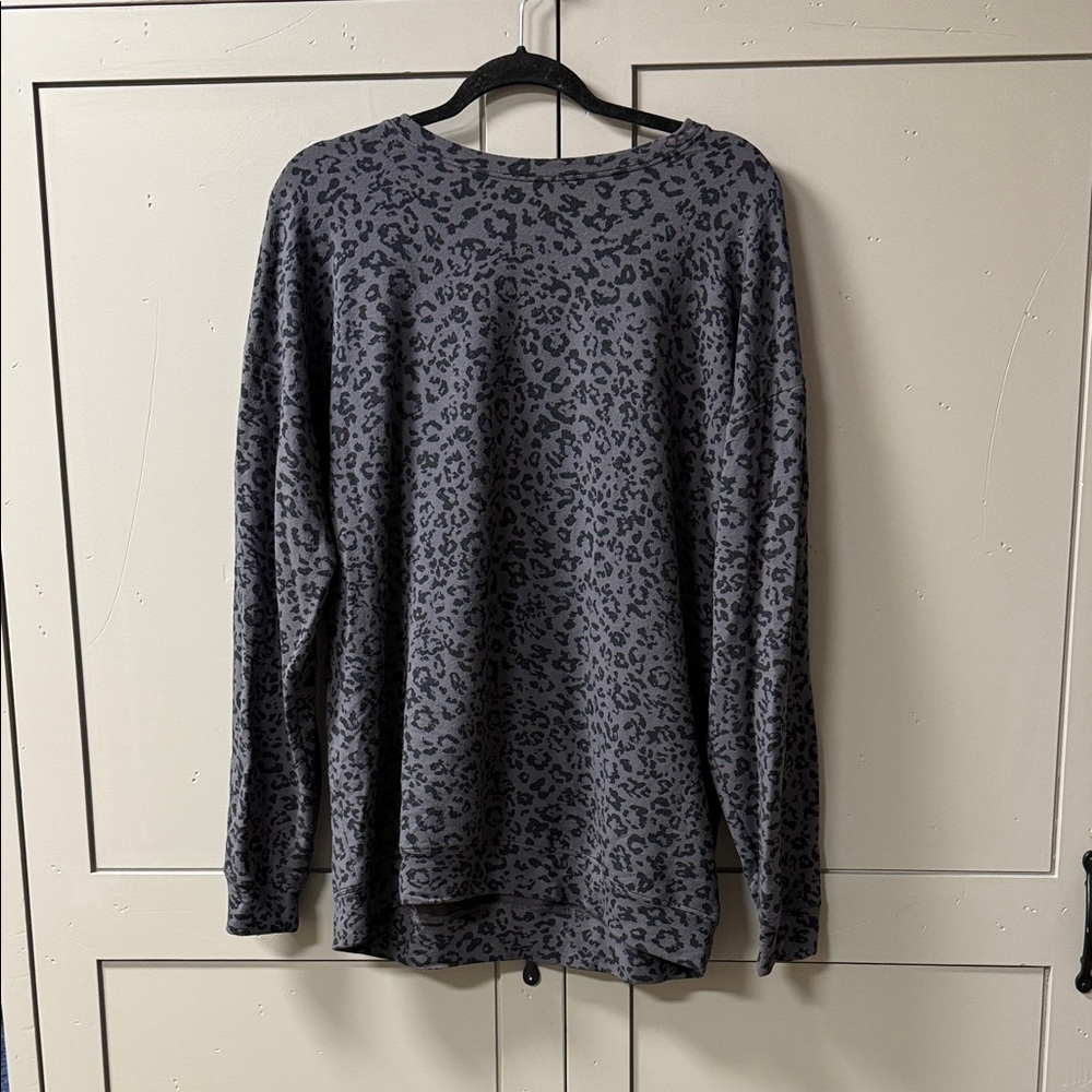 Athleta Charcoal Animal Print Top